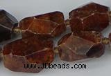 CNG5518 12*16mm - 15*25mm faceted nuggets orange garnet beads