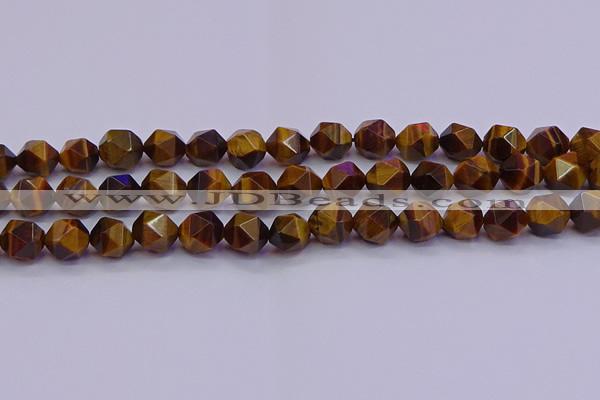 CNG5578 15.5 inches 10mm faceted nuggets yellow tiger eye beads