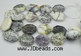 CNG5598 20*30mm - 35*45mm faceted freeform white opal gemstone beads