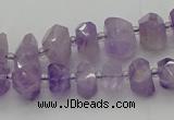 CNG5601 6*16mm - 8*18mm faceted nuggets lavender amethyst beads