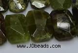 CNG5624 15.5 inches 15*20mm - 18*25mm faceted freeform green garnet beads