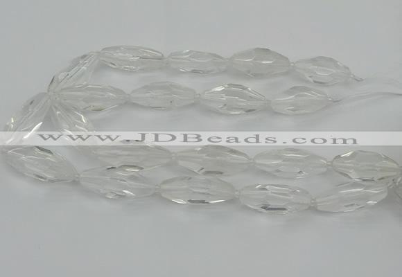 CNG5647 15.5 inches 15*35mm - 18*40mm faceted rice white crystal beads