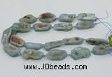 CNG5672 15.5 inches 15*35mm - 20*40mm freeform aquamarine beads