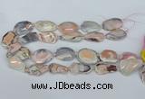 CNG5676 18*25mm - 30*35mm faceted freeform pink botswana agate beads