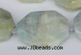 CNG5690 15.5 inches 20*30mm - 35*45mm faceted freeform aquamarine beads