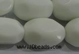 CNG571 15.5 inches 18*25mm nuggets white porcelain beads