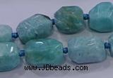 CNG5729 12*16mm - 13*18mm faceted nuggets amazonite beads