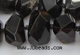 CNG5734 12*16mm - 15*20mm faceted nuggets ice black obsidian beads