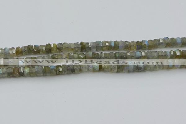 CNG5751 15.5 inches 5*7mm faceted nuggets labradorite beads