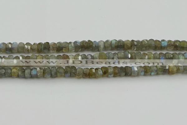 CNG5752 15.5 inches 6*9mm faceted nuggets labradorite beads