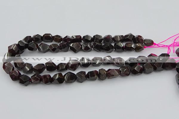 CNG5755 15.5 inches 10*14mm - 12*16mm faceted nuggets garnet beads