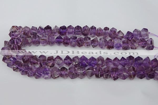 CNG5780 10*14mm - 12*16mm faceted nuggets amethyst beads