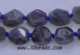 CNG5790 10*12mm - 10*14mm faceted freeform labradorite beads