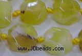 CNG5811 15.5 inches 10*12mm - 10*14mm faceted freeform yellow opal beads