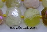 CNG5812 15.5 inches 10*14mm - 12*16mm faceted freeform yellow opal beads