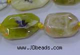 CNG5813 15.5 inches 10*14mm - 12*16mm faceted freeform yellow opal beads