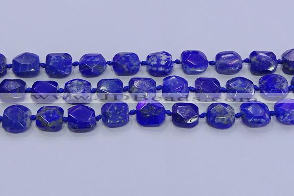 CNG5815 15.5 inches 10*12mm - 10*14mm faceted freeform lapis lazuli beads