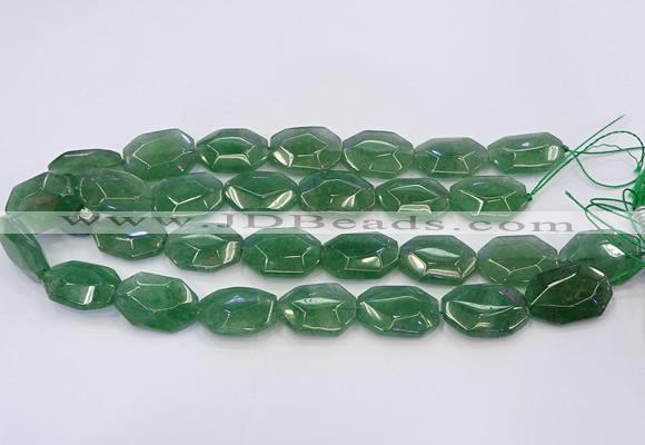 CNG5855 15*20mm - 20*25mm faceted freeform green strawberry quartz beads