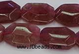 CNG5856 15*20mm - 20*25mm faceted freeform strawberry quartz beads