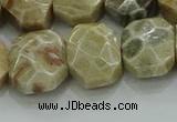 CNG5865 8*12mm - 12*16mm faceted freeform chrysanthemum agate beads