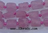 CNG5901 4*6mm - 6*10mm nuggets rough Madagascar rose quartz beads