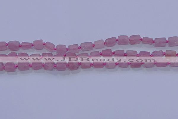 CNG5901 4*6mm - 6*10mm nuggets rough Madagascar rose quartz beads