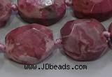 CNG5934 10*14mm - 12*16mm faceted freeform rhodochrosite beads