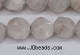 CNG6021 15.5 inches 12mm faceted nuggets grey crazy agate beads