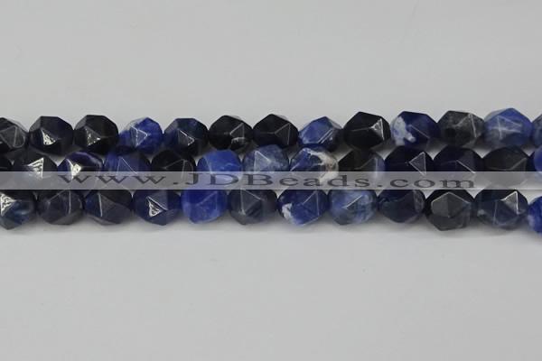 CNG6037 15.5 inches 12mm faceted nuggets sodalite gemstone beads