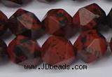 CNG6041 15.5 inches 12mm faceted nuggets mahogany obsidian beads