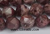 CNG6051 15.5 inches 12mm faceted nuggets red artistic jasper beads