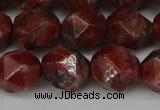 CNG6052 15.5 inches 12mm faceted nuggets brecciated jasper beads