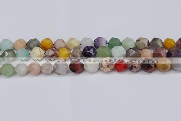 CNG6055 15.5 inches 12mm faceted nuggets mixed gemstone beads