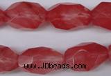 CNG608 12*20mm – 14*24mm faceted nuggets cherry quartz beads