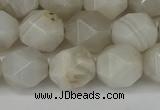 CNG6080 15.5 inches 8mm faceted nuggets grey agate beads