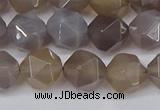 CNG6081 15.5 inches 8mm faceted nuggets grey agate beads