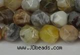 CNG6082 15.5 inches 8mm faceted nuggets silver needle agate beads