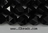 CNG6089 15.5 inches 8mm faceted nuggets black agate beads