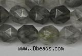 CNG6096 15.5 inches 8mm faceted nuggets cloudy quartz beads