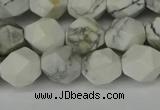 CNG6098 15.5 inches 8mm faceted nuggets white howlite beads