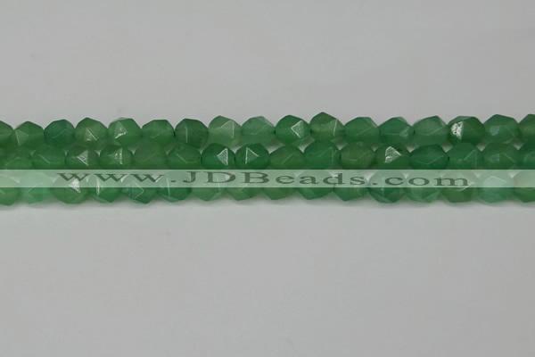 CNG6101 15.5 inches 8mm faceted nuggets green aventurine beads