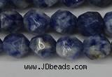 CNG6103 15.5 inches 8mm faceted nuggets blue spot stone beads