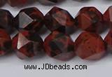 CNG6107 15.5 inches 8mm faceted nuggets mahogany obsidian beads