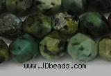 CNG6110 15.5 inches 8mm faceted nuggets African turquoise beads