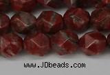 CNG6123 15.5 inches 8mm faceted nuggets brecciated jasper beads