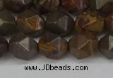 CNG6124 15.5 inches 8mm faceted nuggets coffee jasper beads