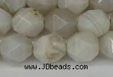 CNG6150 15.5 inches 10mm faceted nuggets grey agate beads