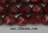 CNG6198 15.5 inches 10mm faceted nuggets brecciated jasper beads