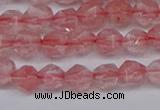 CNG6260 15.5 inches 6mm faceted nuggets cherry quartz beads