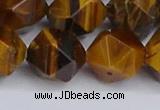 CNG6299 15.5 inches 14mm faceted nuggets yellow tiger eye beads